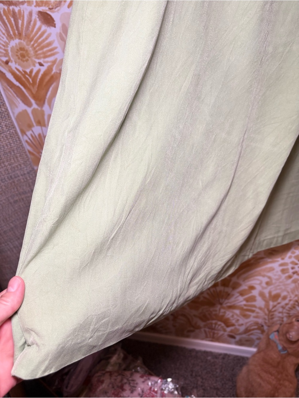 Stonebridge 100% Silk Sage Green Wrap Midi Skirt | Tie Waist | Quiet Luxury - Picture 8 of 11